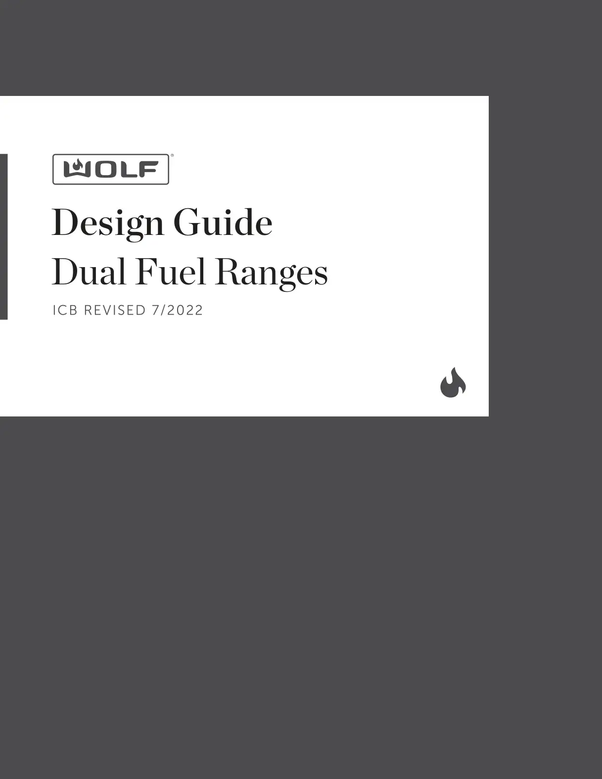 WOLF ICBDF36450G-S-P Dual Fuel Range Cooker User Manual