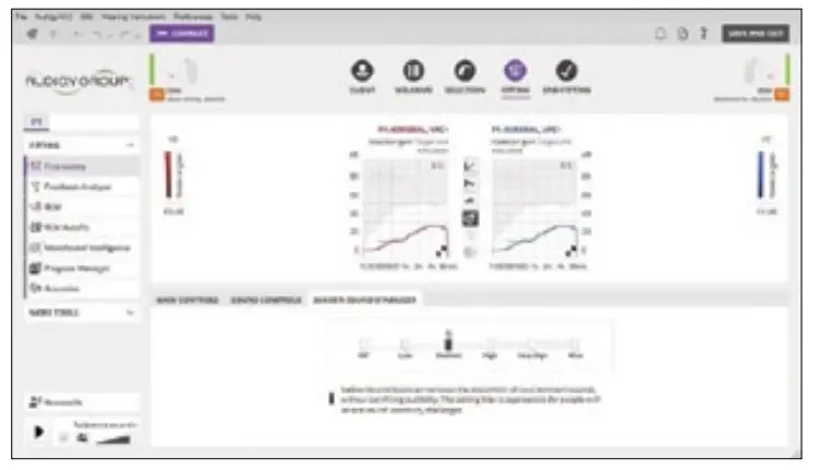 oticon AudigyFit 2 AGXO E Series Hearing Aid Fitting Software-Fitting Screen1