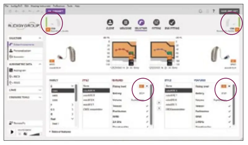 oticon AudigyFit 2 AGXO E Series Hearing Aid Fitting Software-Screen