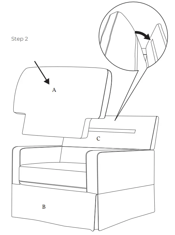 classic 21797 Chair and a Half Pillowback Comfort Swivel Glider - Step 2