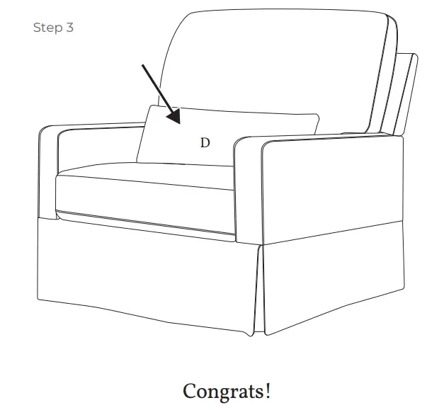 classic 21797 Chair and a Half Pillowback Comfort Swivel Glider - Step 3
