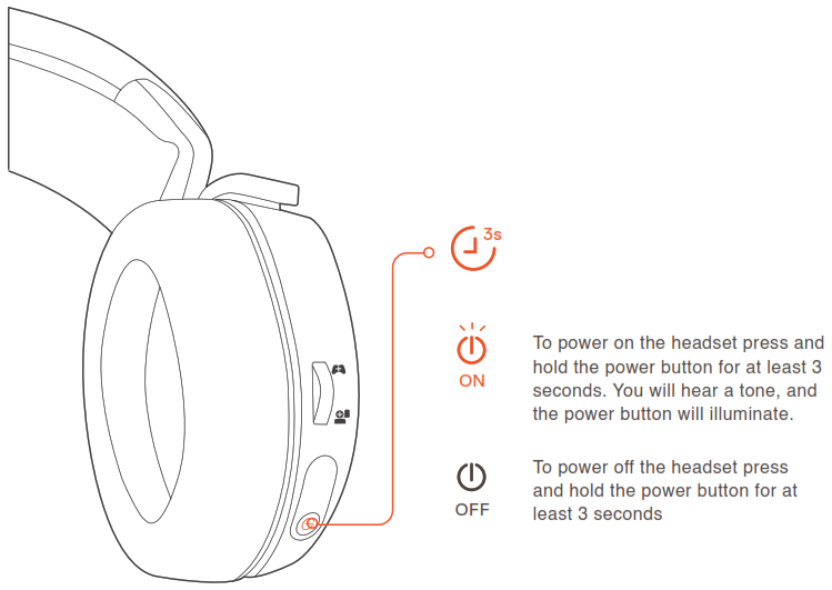 SteelSeries Arctis 7 Lossless Wireless Gaming - POWER