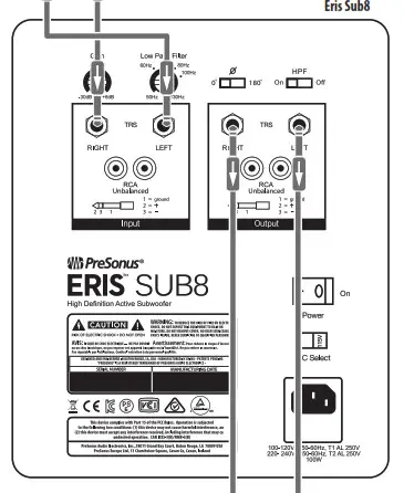 PreSonus Eris Sub8 Compact 8-inch Studio Subwoofer - Audio Interface 1