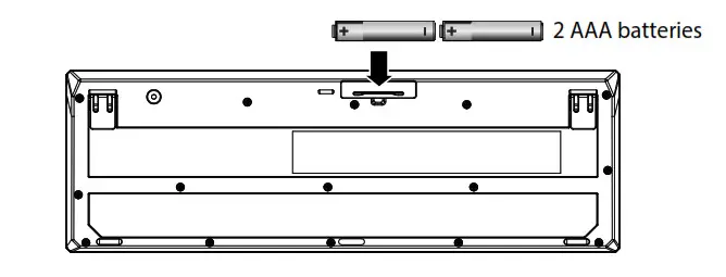 NS-PNK5011-C Wireless Keyboard - Installing the keyboard batteries