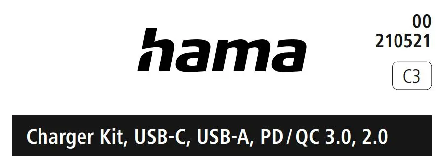 hama 00210521 USB-C Charger Kit Instruction Manual