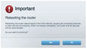 LINKSYS WRT3200ACM Mu-Mimo Gigabit Wi-Fi Router - click Reboot