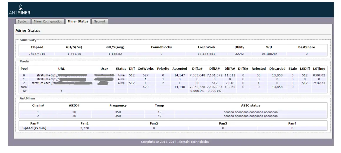 BITMAIN AntMiner S5 Bitcoin Miner - centigrade