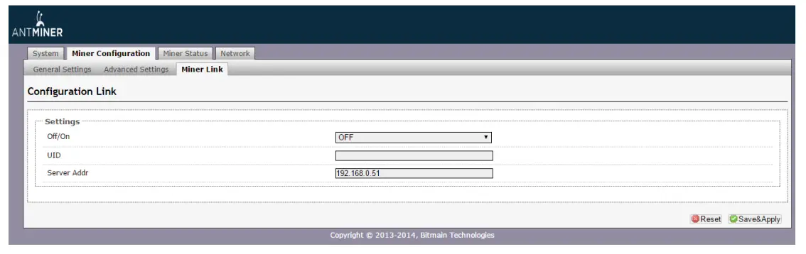 BITMAIN AntMiner S5 Bitcoin Miner - monitoring server