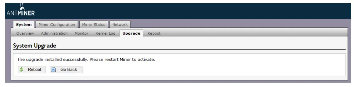 BITMAIN AntMiner S5 Bitcoin Miner - screenshot