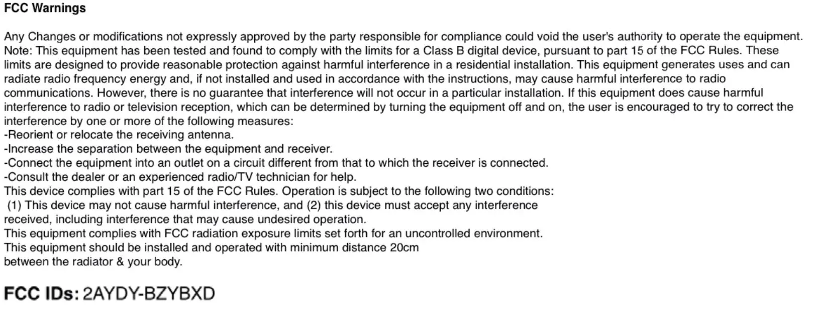 SMALL STAGE BusyBox Digital Smart Sign Standard Instructions - Fcc Warnings