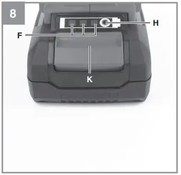 Einhell GE-LE 18 190 Li Cordless Lawn Edge Trimmer Instruction Manual - Battery capacity indicator