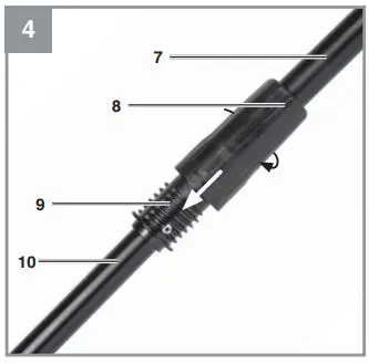 Einhell GE-LE 18 190 Li Cordless Lawn Edge Trimmer Instruction Manual - Fitting the long handle