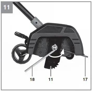 Einhell GE-LE 18 190 Li Cordless Lawn Edge Trimmer Instruction Manual - Undo the fastening screw using the wrench