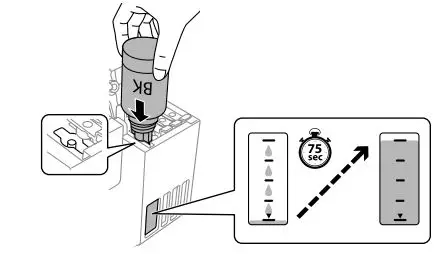 EPSON ST-C2100 Supertank Color MFP Printer User Guide - Insert the ink bottle into the filling port