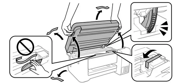 EPSON ST-C2100 Supertank Color MFP Printer User Guide - Remove all protective materials from the product