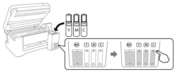 EPSON ST-C2100 Supertank Color MFP Printer User Guide - Repeat the previous steps for the other colors