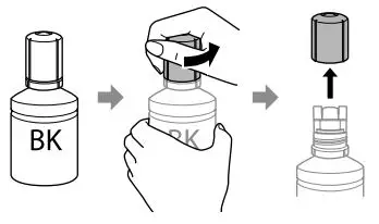 EPSON ST-C2100 Supertank Color MFP Printer User Guide - Unpack the black (BK) ink bottle