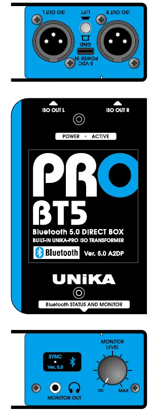 UNiKA-PRO-BT5-Audio-Interface-Bluetooth-Direct-Box-FIG-1