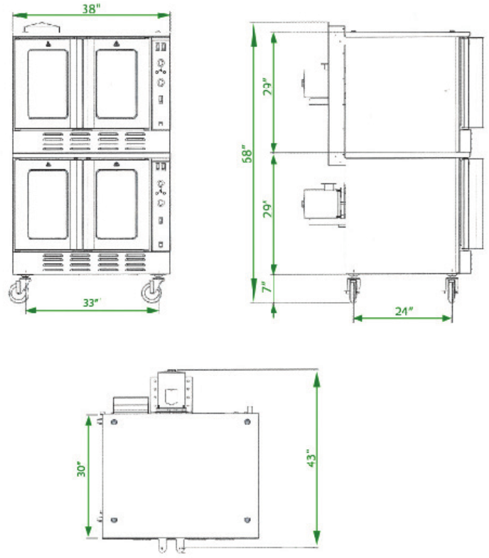 CPG 351FGC100 Single Deck Standard Depth Full Size Natural Gas Convection Oven - DOUBLE DECK OVEN