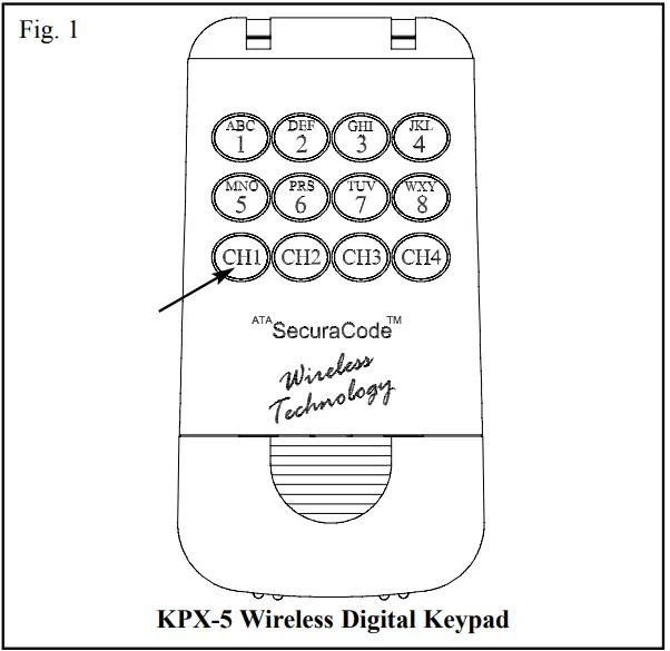 ATA KPX 5 Wireless Digital Keypad - fig1