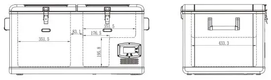 EVAKOOL DU95-DZ Down Under Dual Zone Fridge - Dimensions