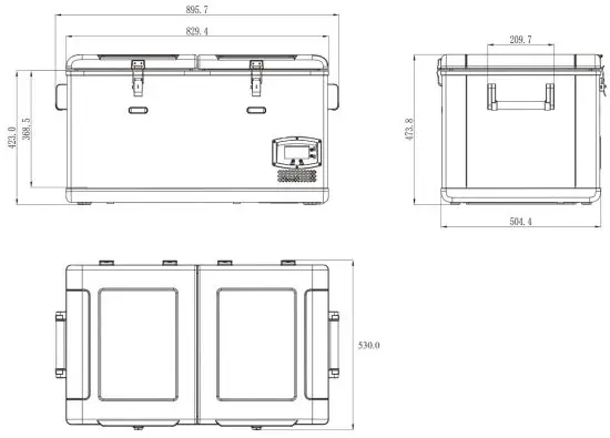 EVAKOOL DU95-DZ Down Under Dual Zone Fridge - External Dimensions