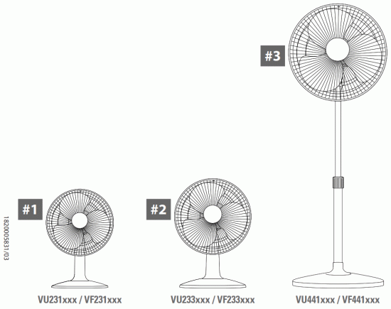 Rowenta VU4410F0 Essential 3 Speed Standing Fan