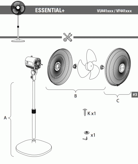 Rowenta VU4410F0 Essential 3 Speed Standing Fan - fig8
