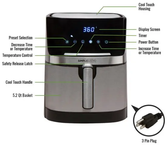 SIMPLE LIVING PRODUCTS SLP AFS 5L Air Fryer - overview