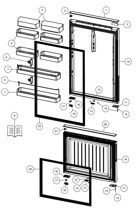 FISHER PAYKEL RF135BRPJX6 25 Inch Freestanding Counter Depth Bottom Freezer Refrigerator - DOOR COMPONENTS
