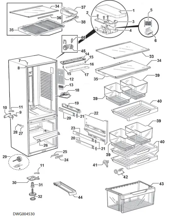 FISHER PAYKEL RF135BRPJX6 25 Inch Freestanding Counter Depth Bottom Freezer Refrigerator - fig 1