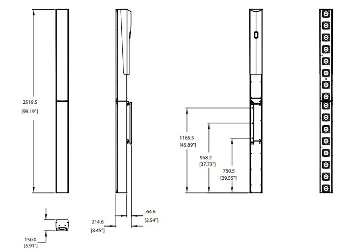 TANNOY Digitally Steerable Powered Column Array Loudspeaker Mounting