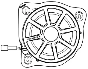 Connect the long wire WE - Subwoofer R