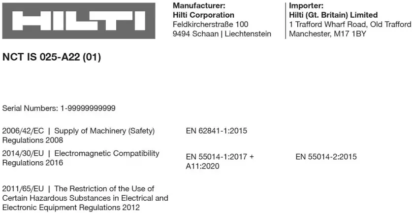 EC Declaration of Conformity