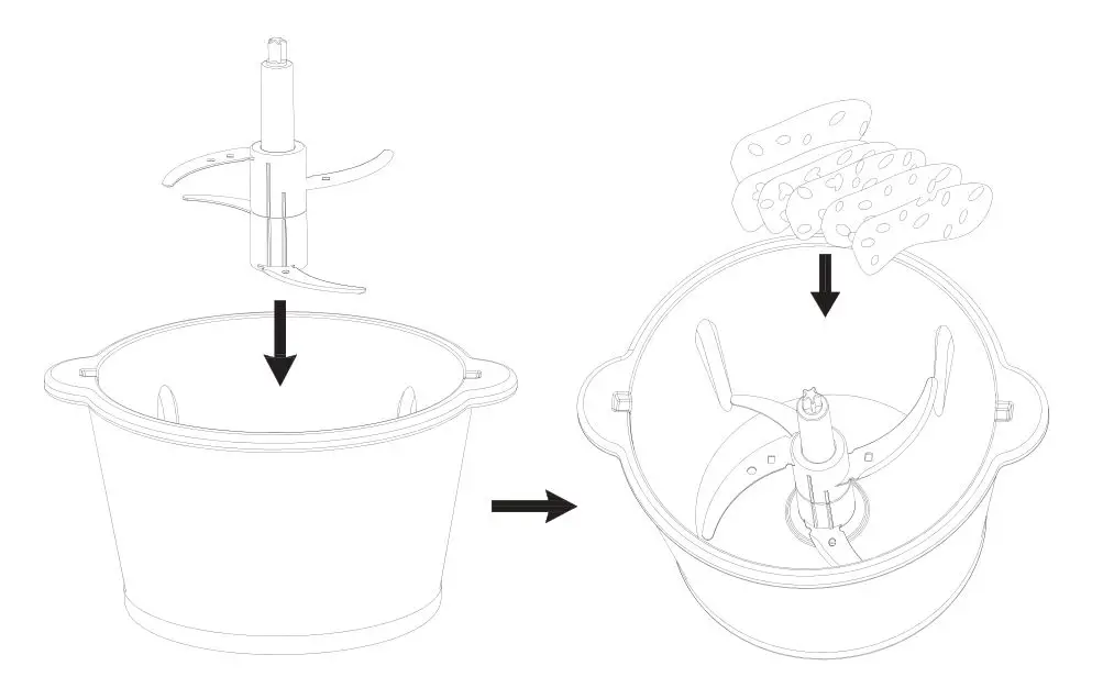 TEESA TSA3227 Food chopper - Insert food into the bowl