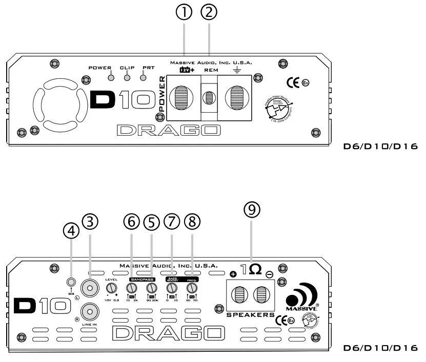 MASSIVE D10 3000 Watts Mono Mega Amplifier - fig1