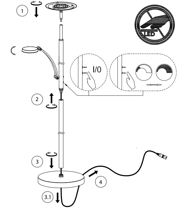 Paul Neuhaus 833411 Alfred LED Uplighter Brass 3