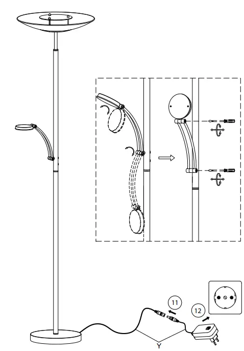 Paul Neuhaus 833411 Alfred LED Uplighter Brass 6
