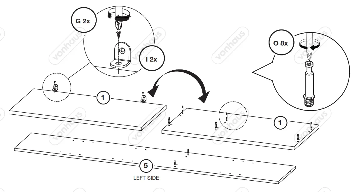 VonHaus 3000038 Capri Oak Shelving Unit and Bookcase - fig 1