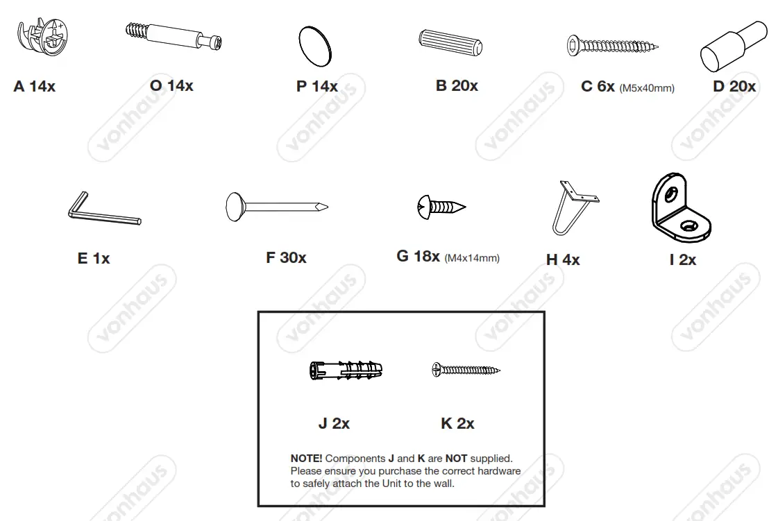 VonHaus 3000038 Capri Oak Shelving Unit and Bookcase - fig