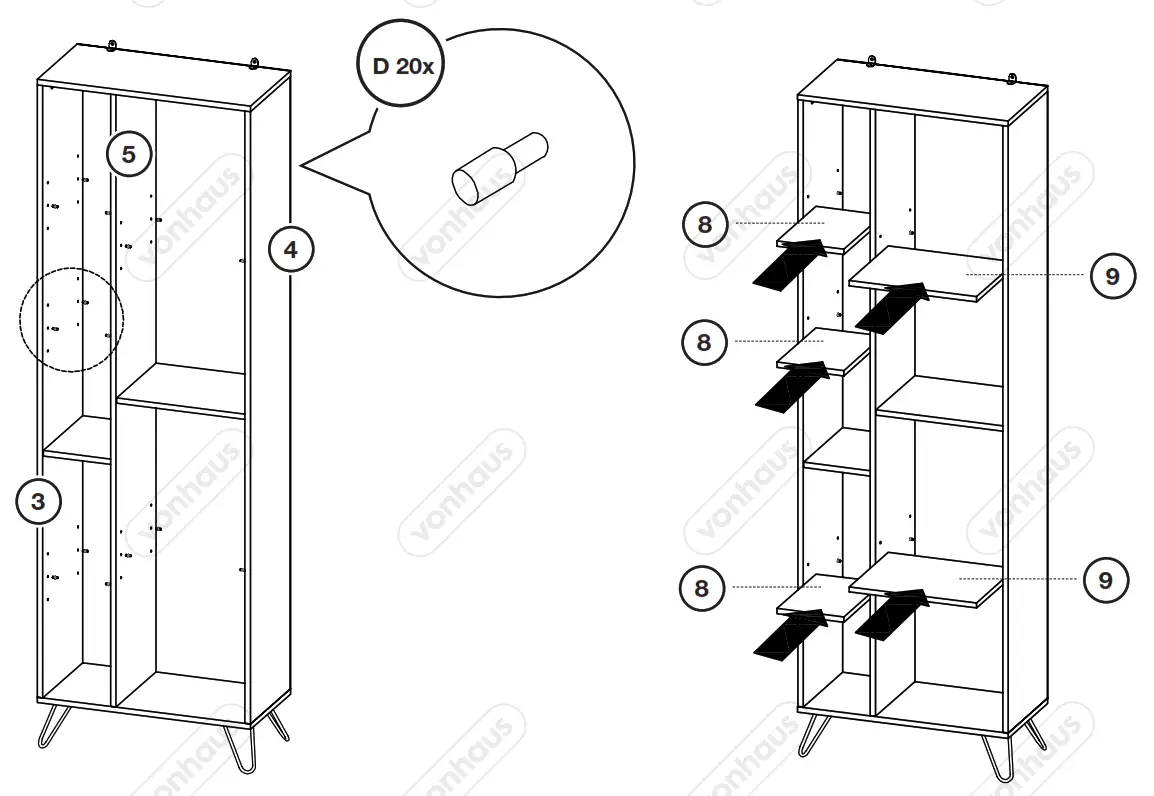 VonHaus 3000038 Capri Oak Shelving Unit and Bookcase - fig11