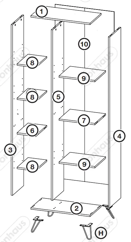 VonHaus 3000038 Capri Oak Shelving Unit and Bookcase