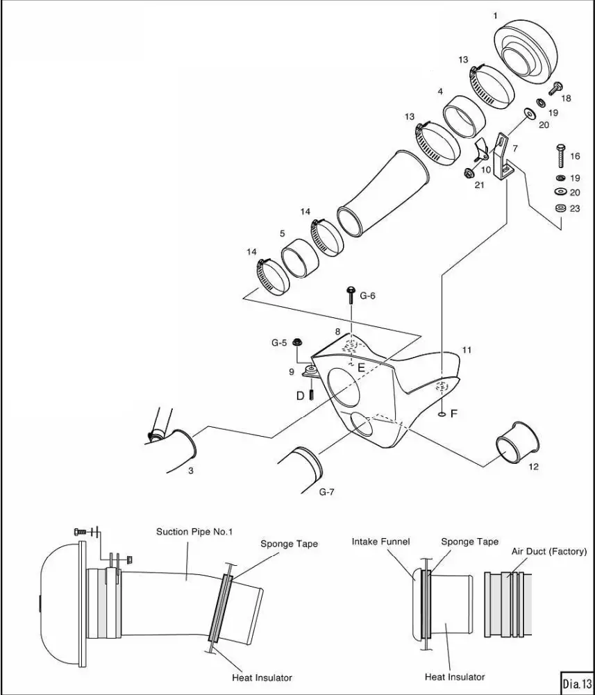 HKS ABA FD2 Racing Suction Reloaded Intake Kit - Fig 12