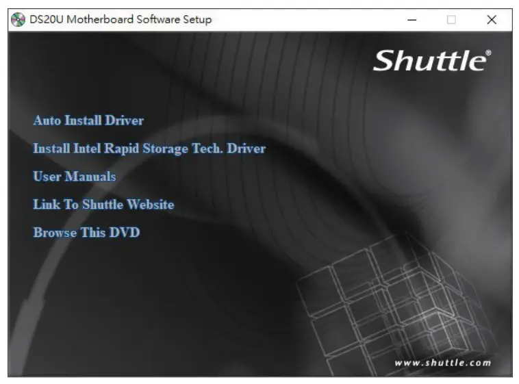 Shuttle DS20U Series XPC BIOS Barebone PC - Navigation Bar Description