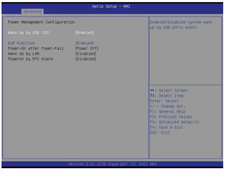 Shuttle DS20U Series XPC BIOS Barebone PC - Power Management Configuration