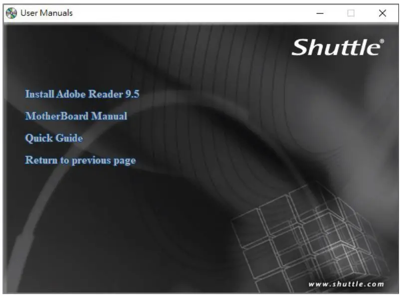 Shuttle DS20U Series XPC BIOS Barebone PC - User Manuals