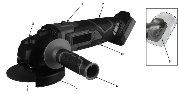 BORMANN-PRO-BBP3600-Cordless-Angle-Grinder-fig-1