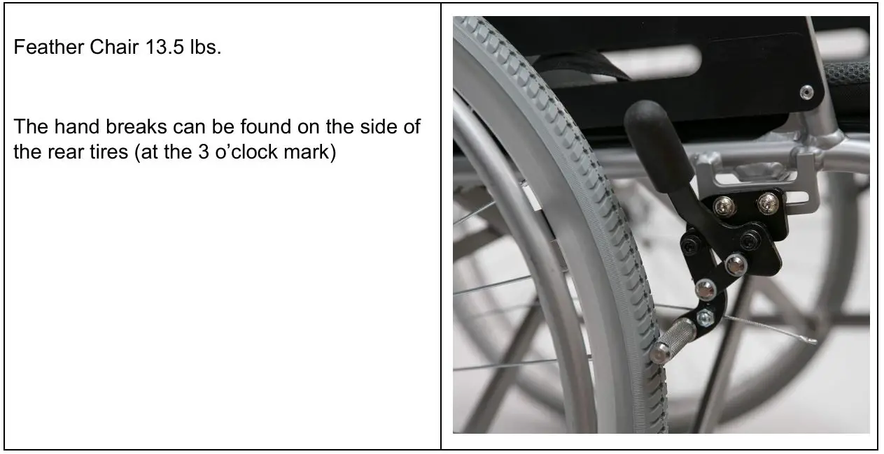 Feather Lightest Wheelchair - Braking System