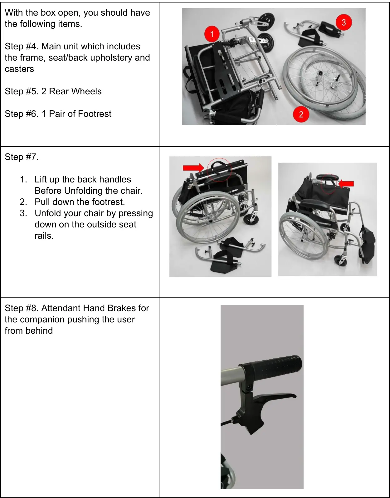 Feather Lightest Wheelchair - Unboxing the Feather Chair step 4,5,6,7,8
