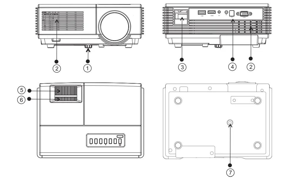 CAIWEI 4200 Lumen Wireless Android Projector-9